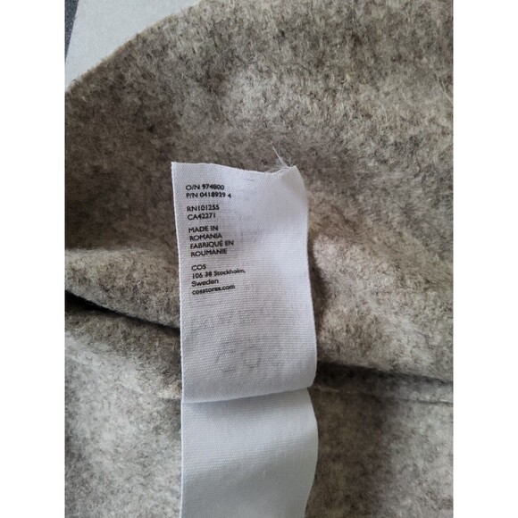 COS US Sz 12 Beige Wool Blend Minimalist Sleeveless Jumper Dress Light Academia - Picture 6 of 7